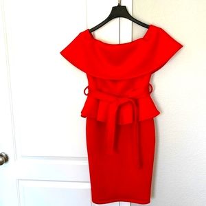 Red off the shoulder knee-length dress ( New with Tags)